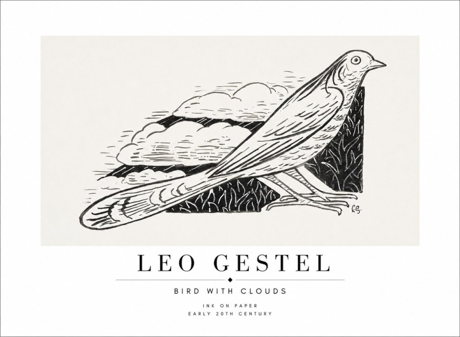 Leo Gestel Bird with Clouds No1 - Poster