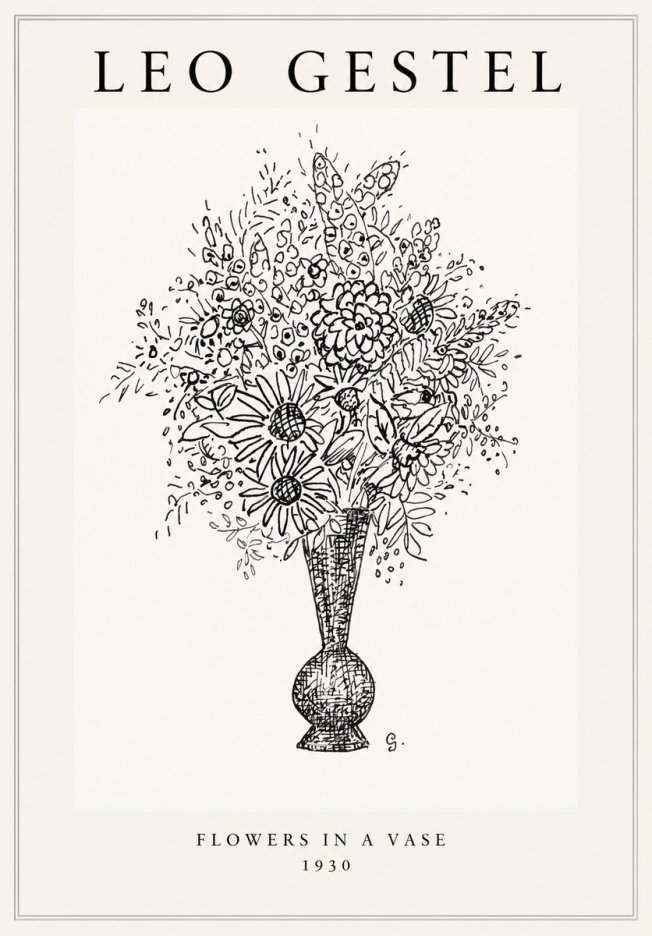 Leo Gestel Flowers in a Vase No1 - Poster