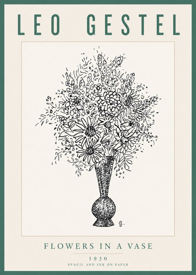 Leo Gestel Flowers in a Vase No5 - Poster