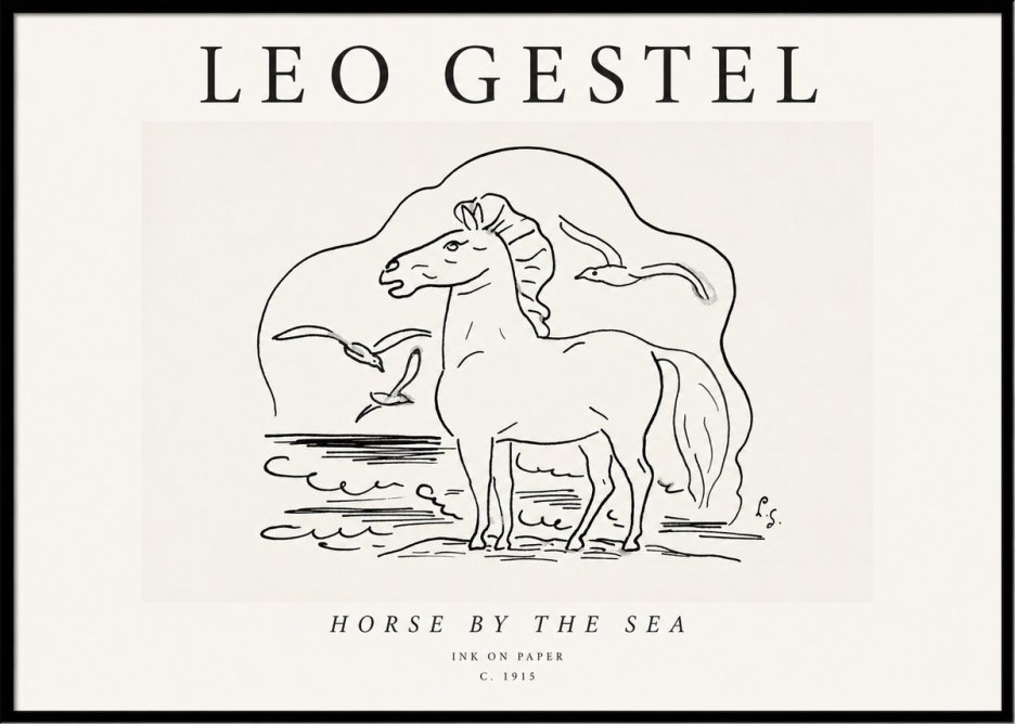 Leo Gestel Horse by the Sea No1 - Poster