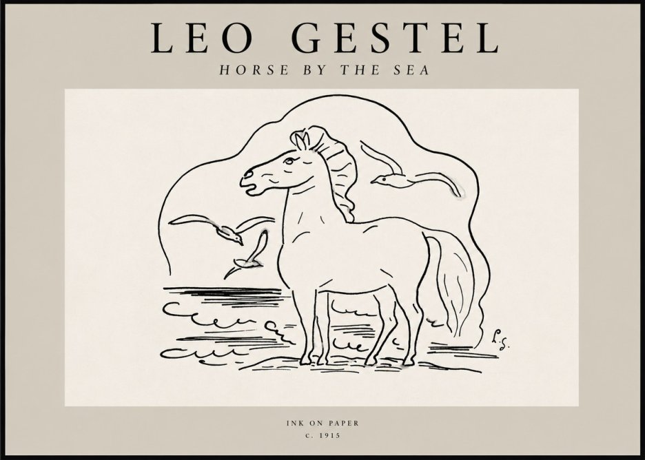 Leo Gestel Horse by the Sea No2 - Poster