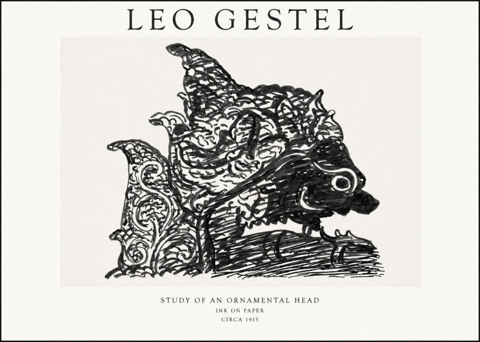 Leo Gestel Study of an Ornamental Head No1 - Poster