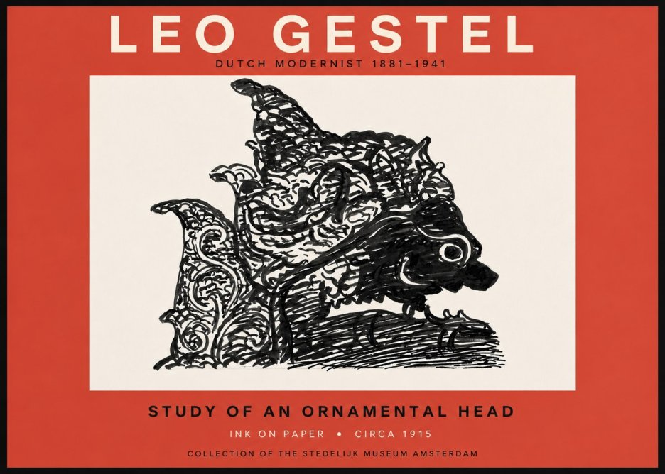 Leo Gestel Study of an Ornamental Head No6 - Poster