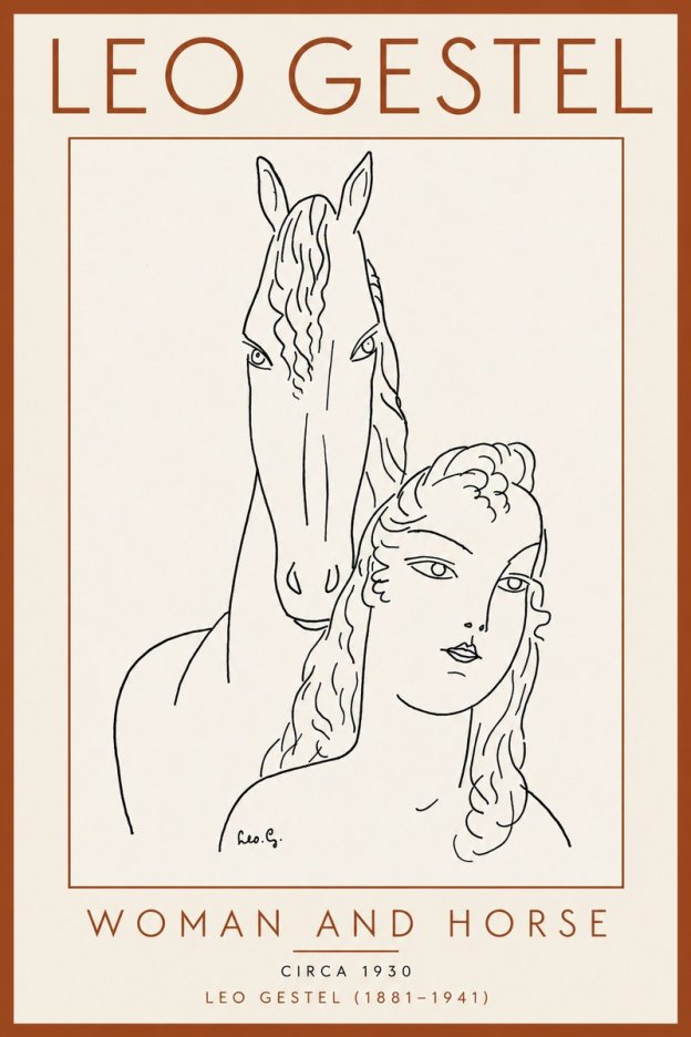 Leo Gestel Woman and Horse No5 - Poster
