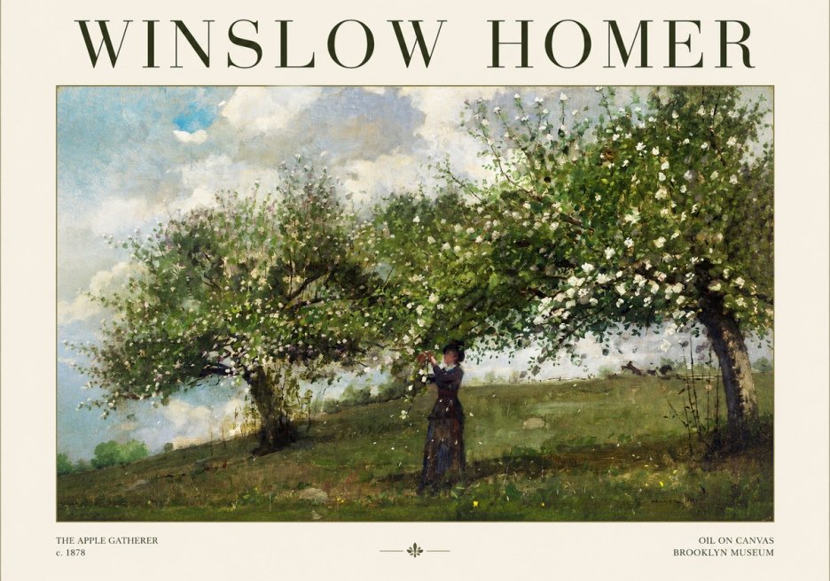 Winslow Homer The Apple Gatherer No1 - Poster