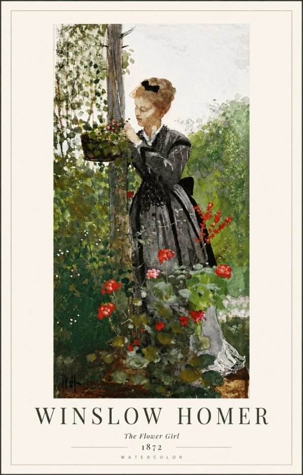 Winslow Homer The Flower Girl No4 - Poster