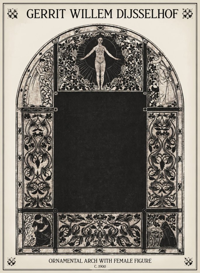 Gerrit Willem Dijsselhof Ornamental Composition - Design for a Printed Panel No2 - Poster