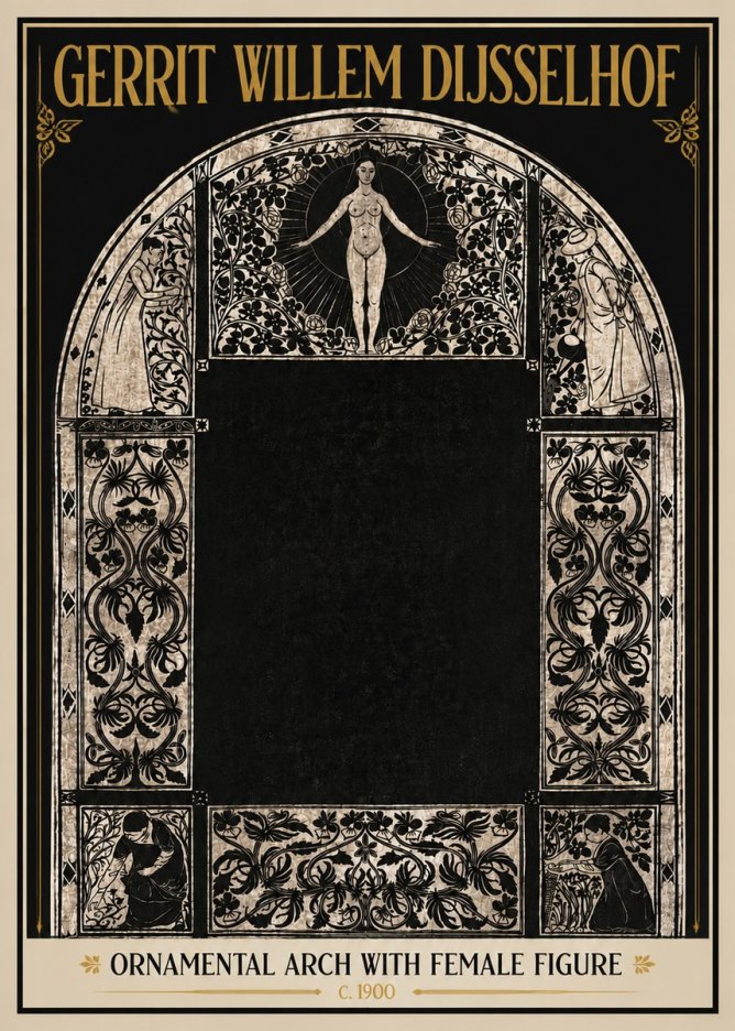 Gerrit Willem Dijsselhof Ornamental Composition - Design for a Printed Panel No6 - Poster