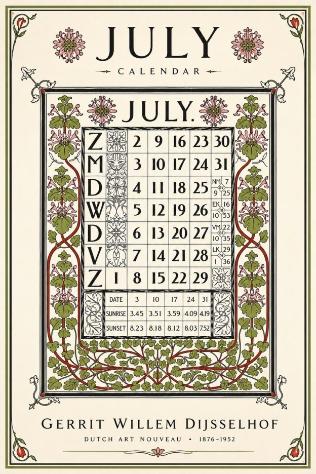 Gerrit Willem Dijsselhof July. No6 - Poster