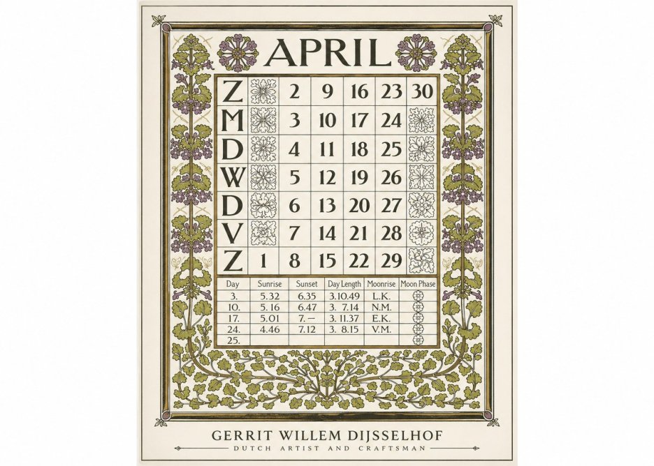 Gerrit Willem Dijsselhof April No1 - Poster