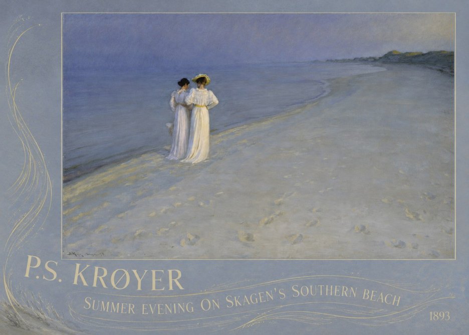 P.S. Krøyer Summer Evening on Skagen's Southern Beach No3 - Poster