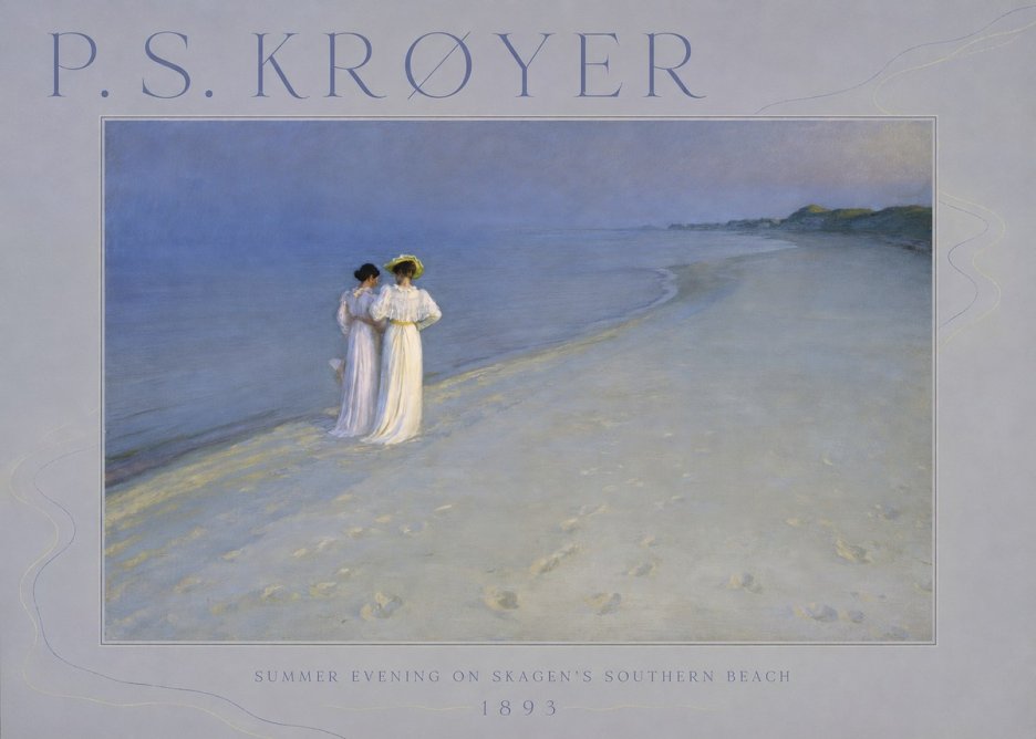 P.S. Krøyer Summer Evening on Skagen's Southern Beach No6 - Poster