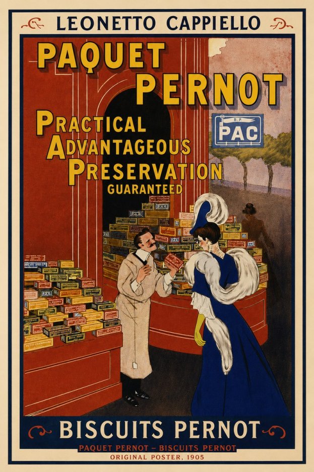 Leonetto Cappiello Paquet Pernot – Biscuits Pernot No3 - Poster