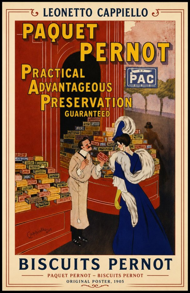 Leonetto Cappiello Paquet Pernot – Biscuits Pernot No5 - Poster