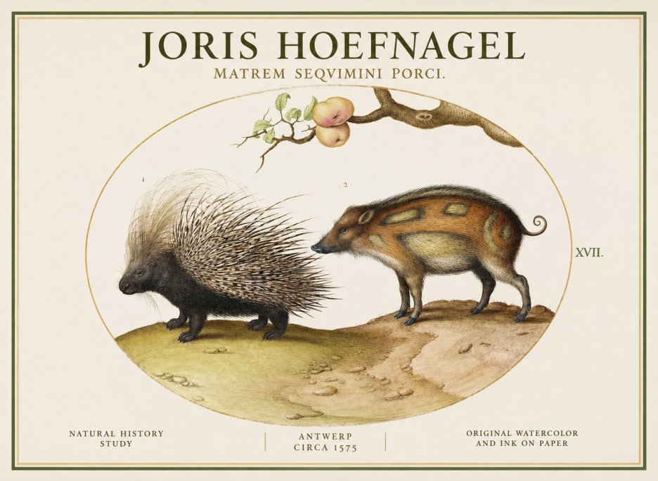 Joris Hoefnagel Matrem Seqvimini Porci. No1 - Poster