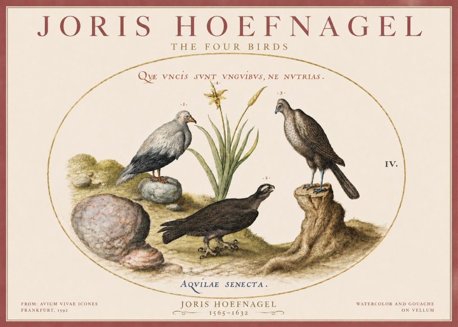 Joris Hoefnagel The Four Birds No3 - Poster