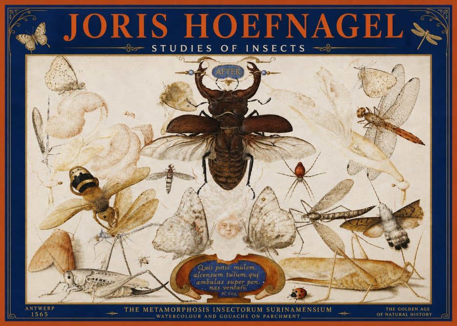 Joris Hoefnagel Studies of Insects I No4 - Poster