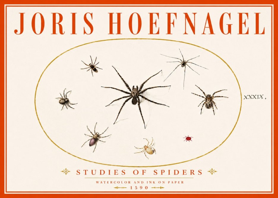 Joris Hoefnagel Studies of Spiders II No6 - Poster