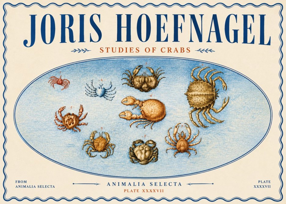 Joris Hoefnagel Studies of Crabs No6 - Poster