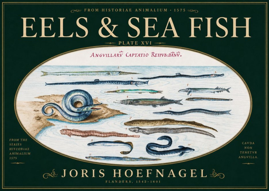 Joris Hoefnagel Eels and Sea Fish No6 - Poster