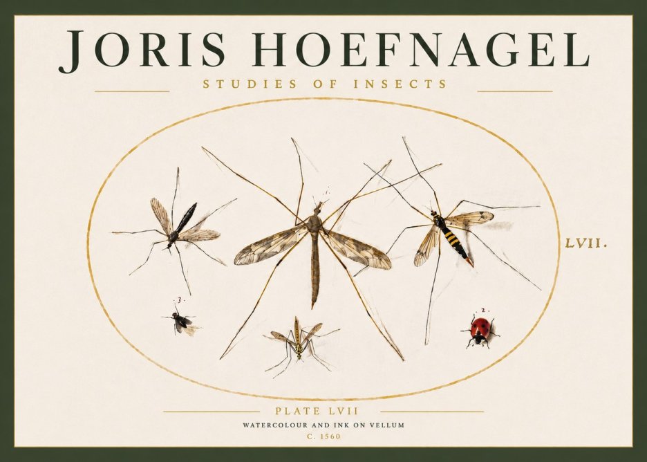 Joris Hoefnagel Studies of Insects II No3 - Poster