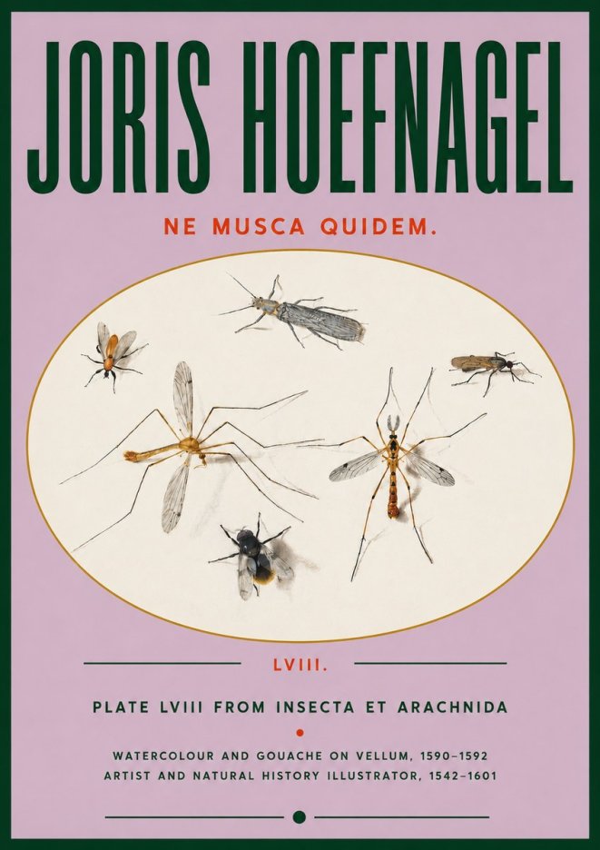 Joris Hoefnagel Plate Lviii from Insecta Et Arachnida No4 - Poster