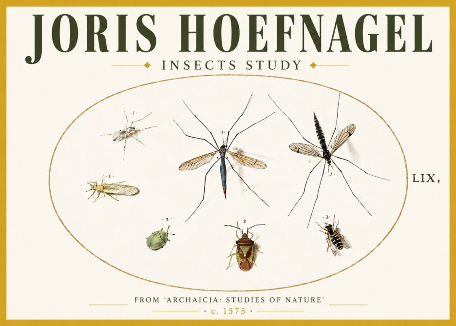 Joris Hoefnagel Insects Study I No5 - Poster