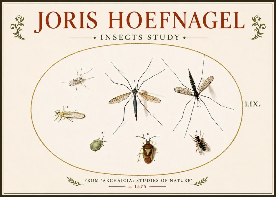 Joris Hoefnagel Insects Study I No6 - Poster
