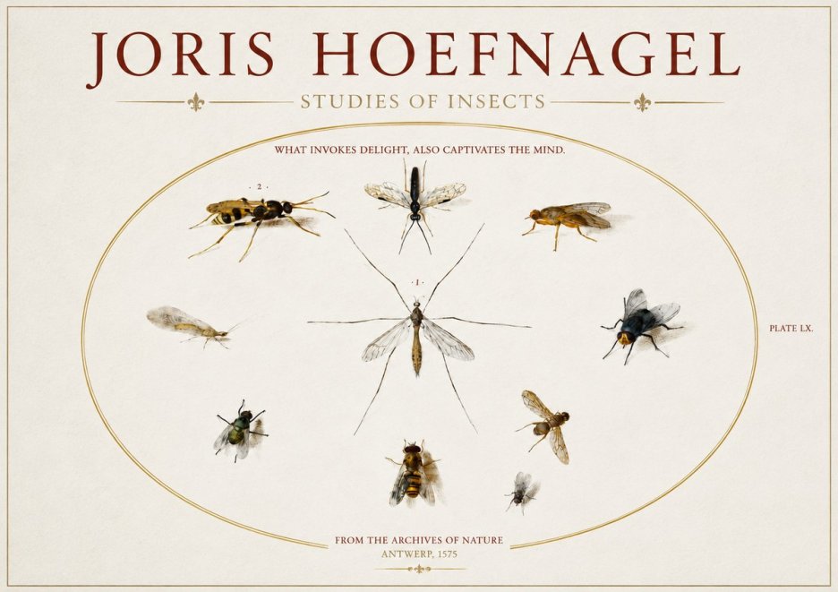 Joris Hoefnagel Studies of Insects III No3 - Poster