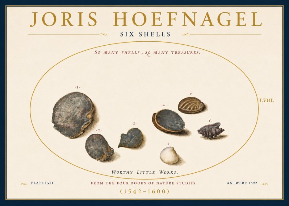Joris Hoefnagel Six Shells No3 - Poster