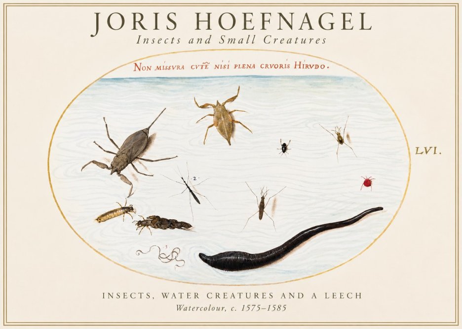 Joris Hoefnagel Insects and Aquatic Creatures No2 - Poster
