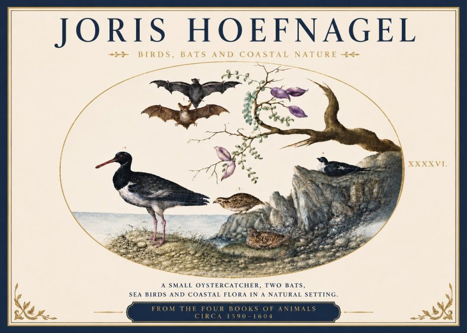 Joris Hoefnagel Birds, Bats and Coastal Nature No5 - Poster