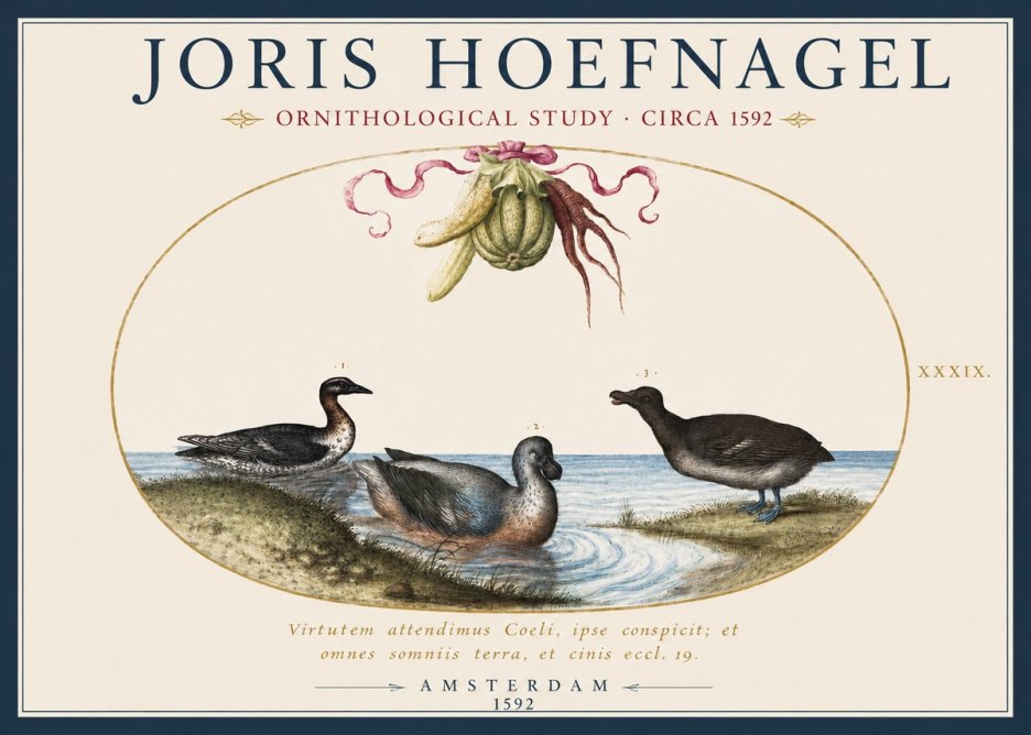 Joris Hoefnagel Ornithological Study No2 - Poster