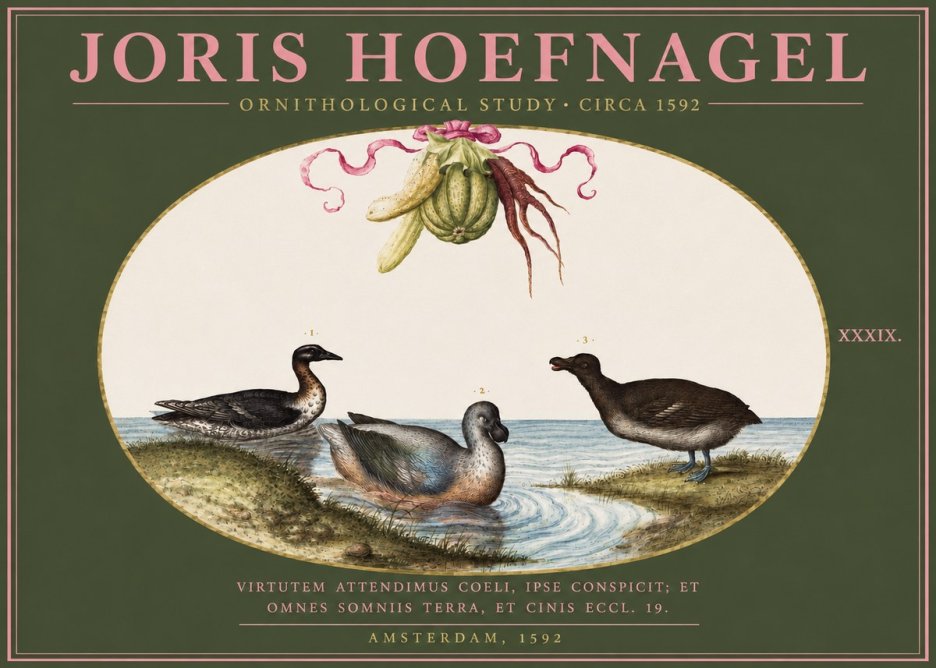 Joris Hoefnagel Ornithological Study No4 - Poster