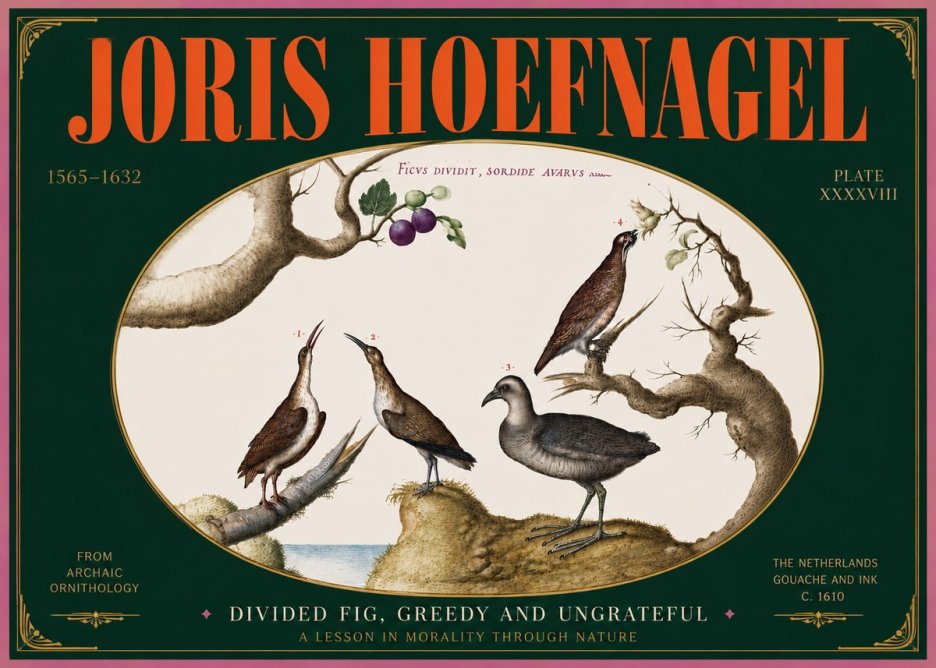 Joris Hoefnagel Birds from the Four Parts of the World No5 - Poster