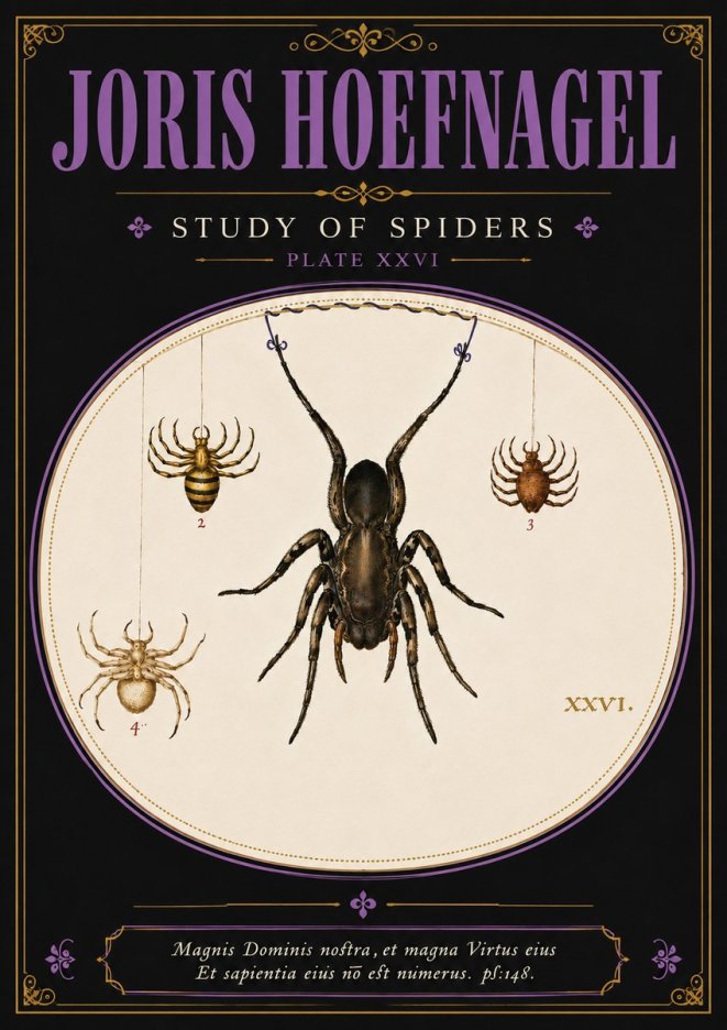 Joris Hoefnagel Study of Spiders No4 - Poster