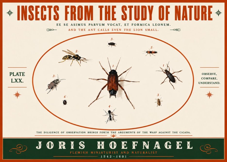 Joris Hoefnagel Insects from the Study of Nature No5 - Poster
