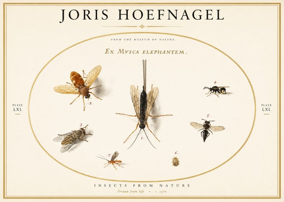 Joris Hoefnagel Ex Mvsca Elephantem. No1 - Poster