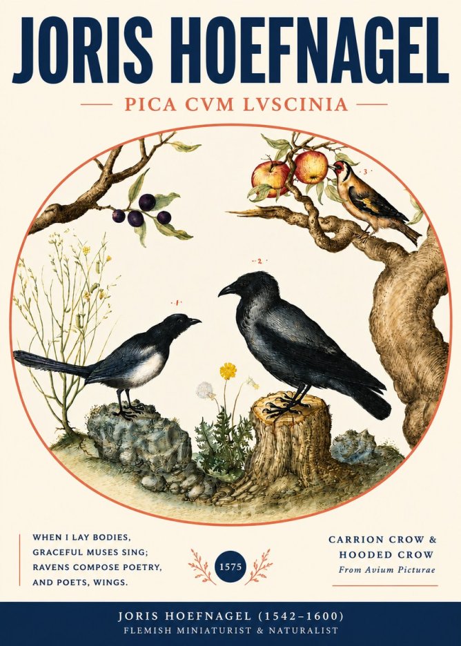 Joris Hoefnagel Carrion Crow & Hooded Crow No3 - Poster