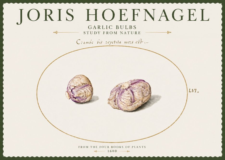 Joris Hoefnagel Garlic Bulbs Study from Nature No4 - Poster
