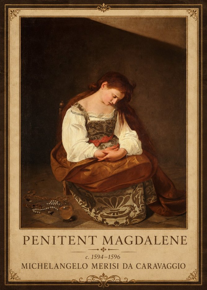 Michelangelo Merisi da Caravaggio Penitent Magdalene No1 - Poster