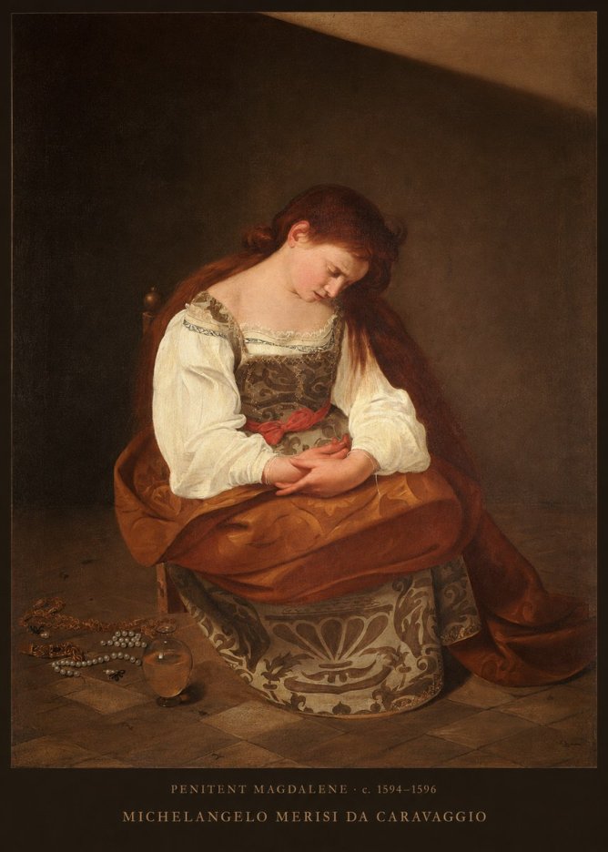 Michelangelo Merisi da Caravaggio Penitent Magdalene No6 - Poster