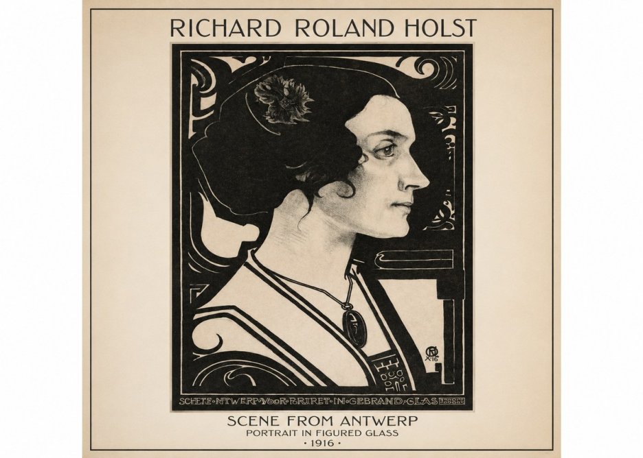 Richard Roland Holst Scene from Antwerp - Portrait in Figured Glass No1 - Poster