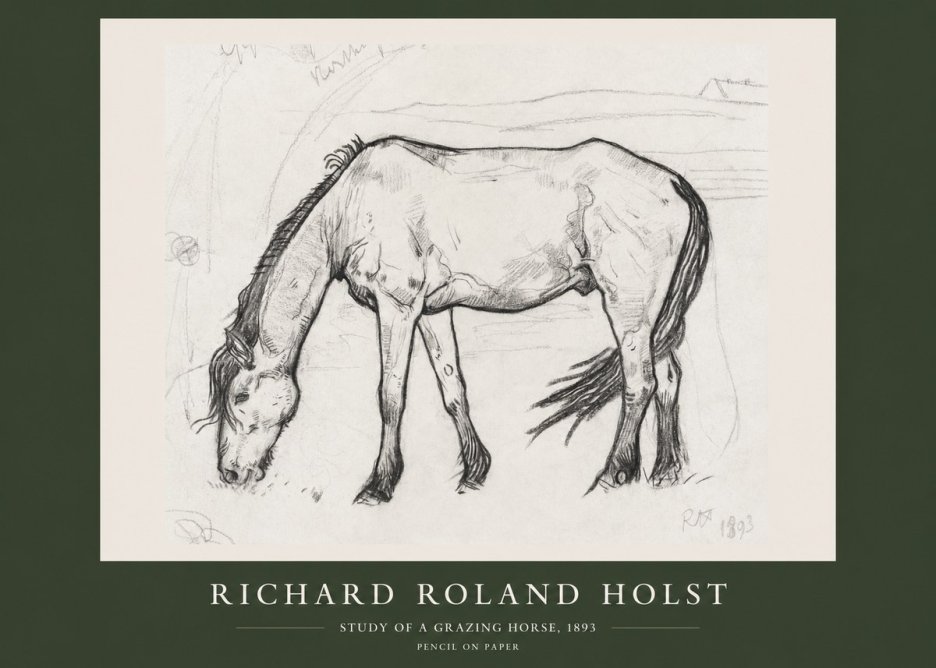 Richard Roland Holst Study of a Grazing Horse No2 - Poster