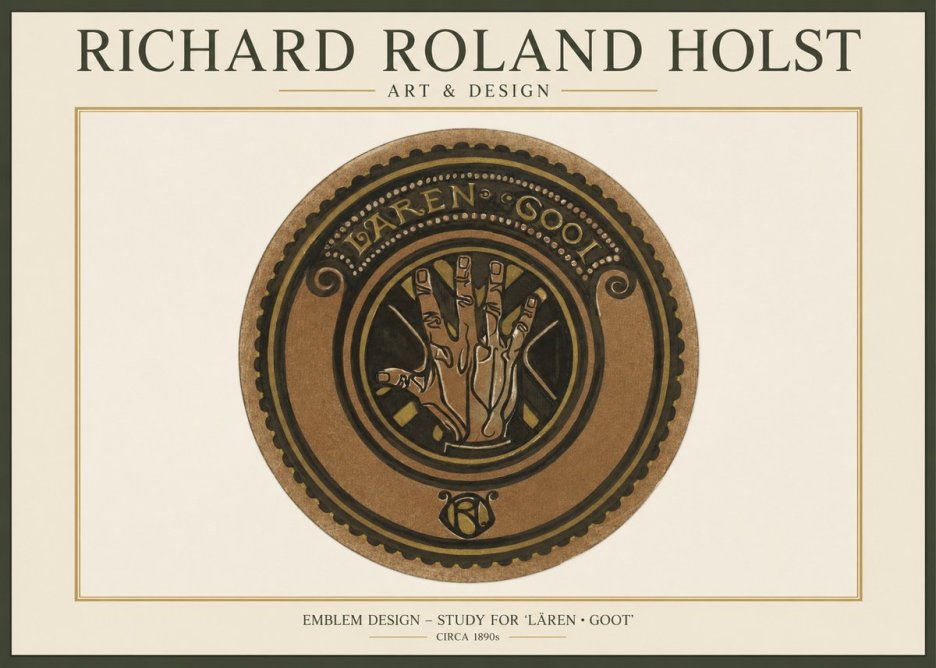 Richard Roland Holst Emblem Design – Study for 'Lären • Goot' No1 - Poster