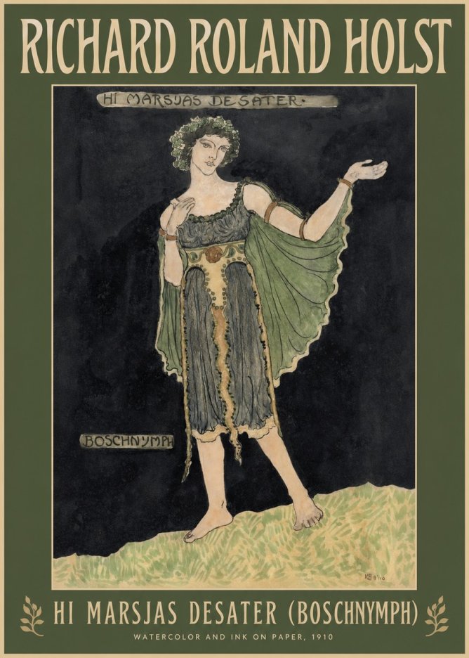 Richard Roland Holst Hi Marsjas Desater (Boschnymph) No2 - Poster