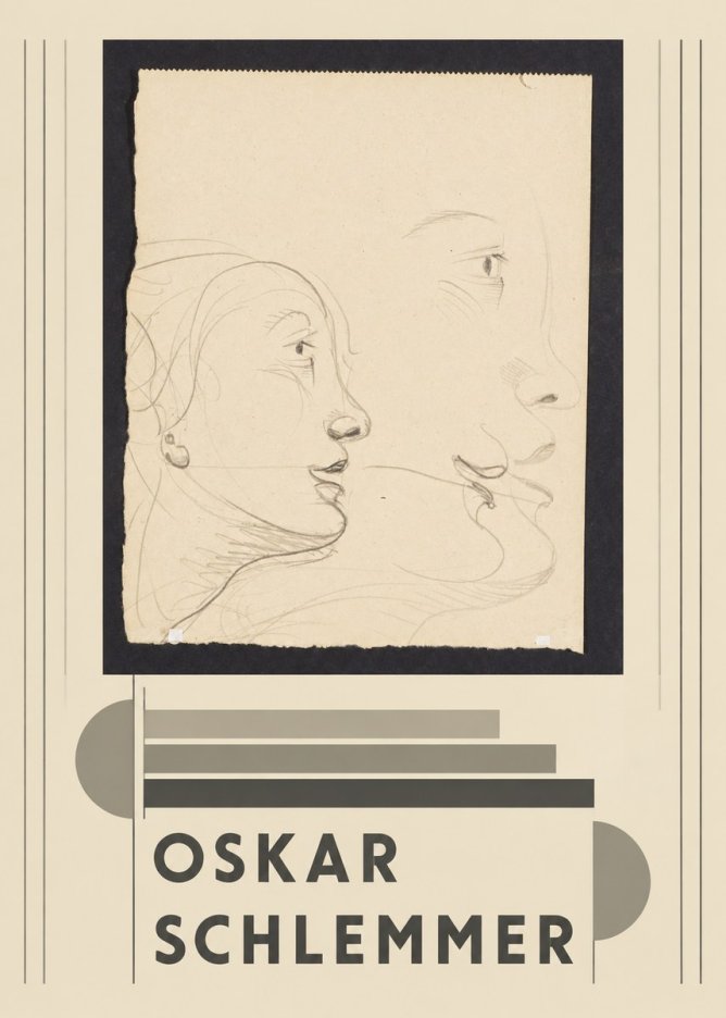 Oskar Schlemmer Profile Studies No3 - Poster