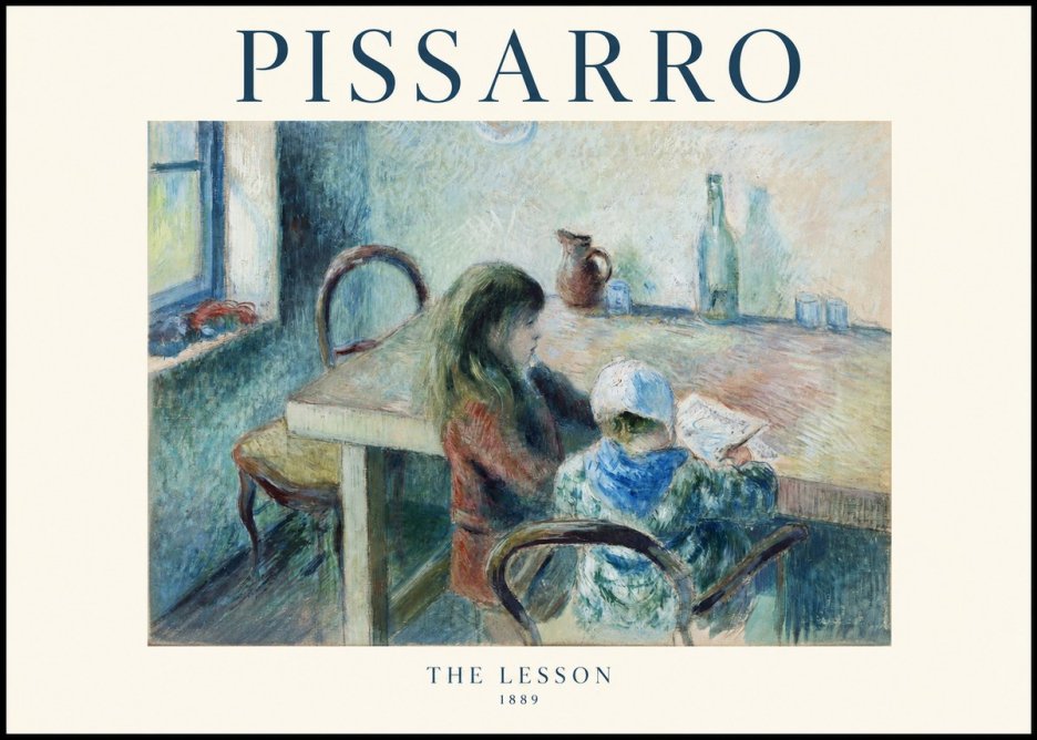 Pissarro The Lesson No1 - Poster