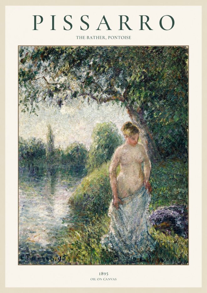 Pissarro The Bather, Pontoise No1 - Poster