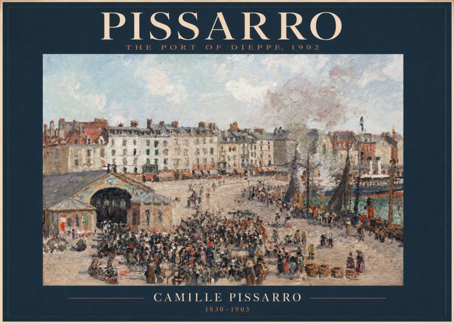 Pissarro Dieppe, the Fish Market No2 - Poster